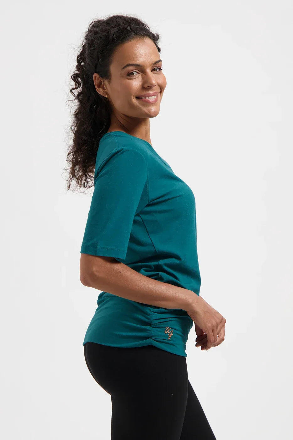 Top multifonctionnel Yoga et Pilates Kami avec ceinture - Vert Mer 2/5