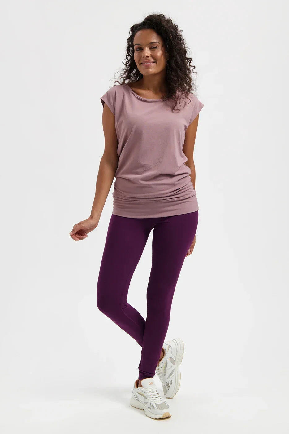 T-shirt de Yoga et Pilates couple ample Asana  - rosé/brun 4/5