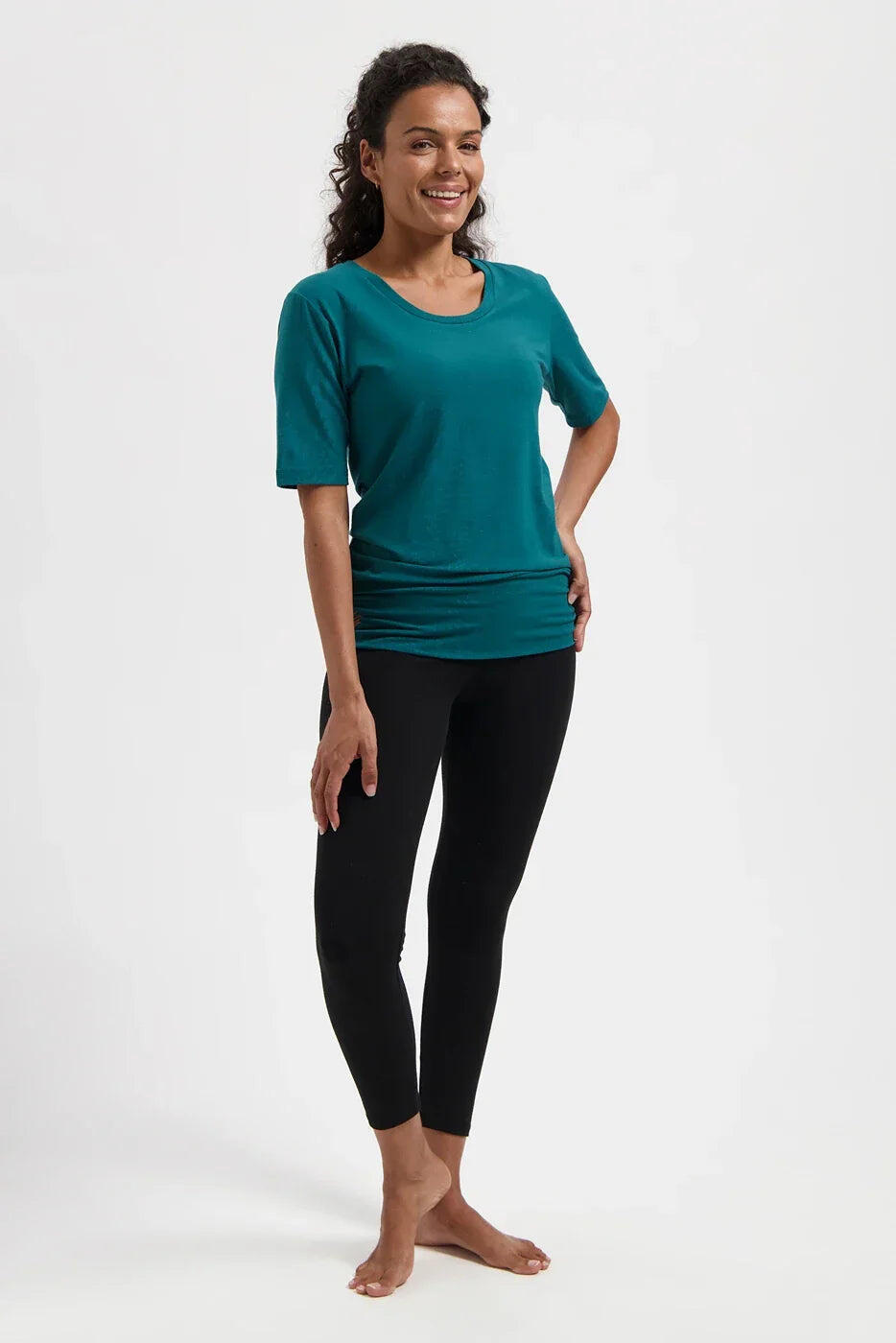 Top multifonctionnel Yoga et Pilates Kami avec ceinture - Vert Mer 4/5