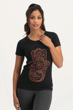 T-shirt de Yoga et Pilates Hamsa Core - Noir Onyx