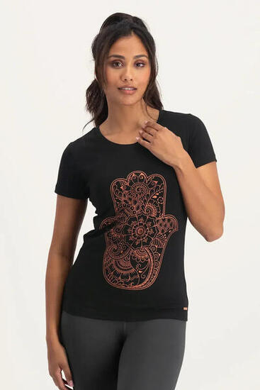 T-shirt de Yoga et Pilates Hamsa Core - Noir Onyx