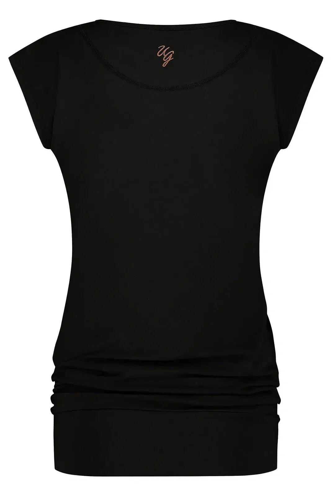 T-shirt de Yoga et Pilates couple ample Asana  - Noir Onyx 5/5