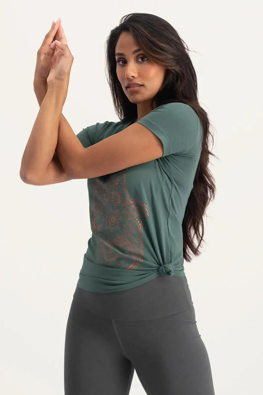 T-shirt de Yoga et Pilates Hamsa Core  - Forest 3/5