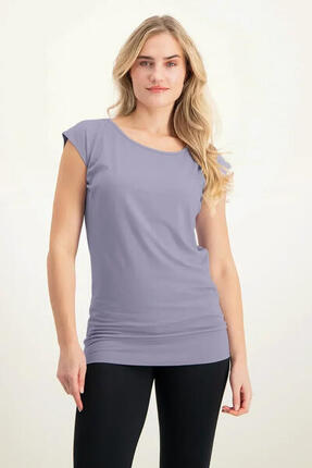 T-shirt de Yoga et Pilates couple ample Asana - Lilas