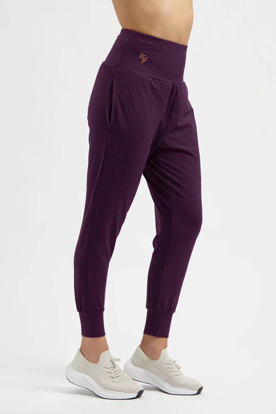 Pantalon de Yoga et Pilates coupe ample super confortable Bhumi - Aubergine 2/3