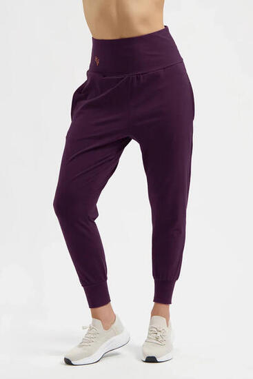 Pantalon de Yoga et Pilates coupe ample super confortable Bhumi - Aubergine