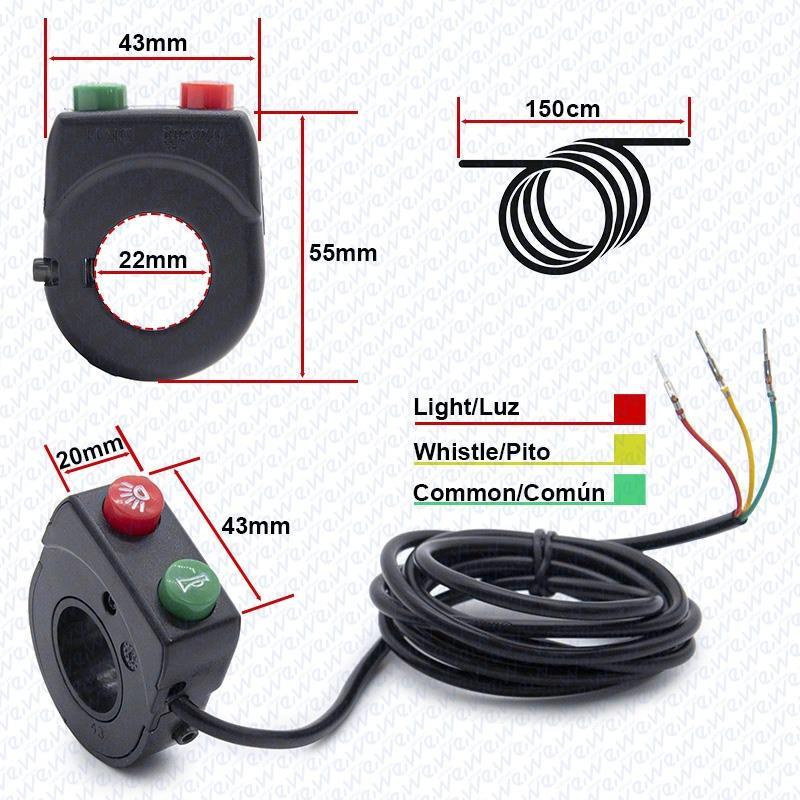 Botonera para Luz/claxon 2F 2/3