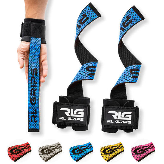 Lifting Straps Krachttraining Gewichtheffen met Polsband en Antislip Grip Blauw