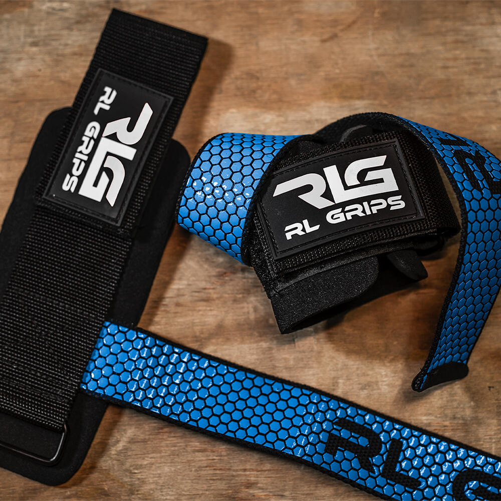 Straps Musculação Munhequeira Levantamento de Pesos Grip Antiderrapante Azul 6/6