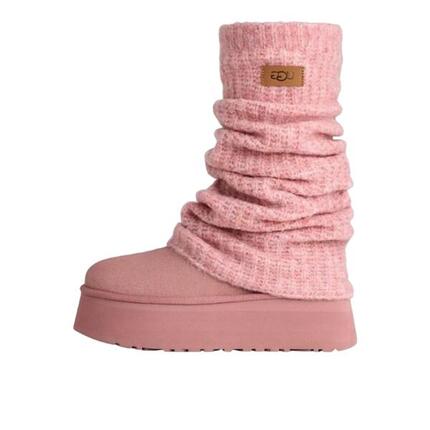 Schuhe Classic Mini Dipper Legwarmer Boot Pink Dawn