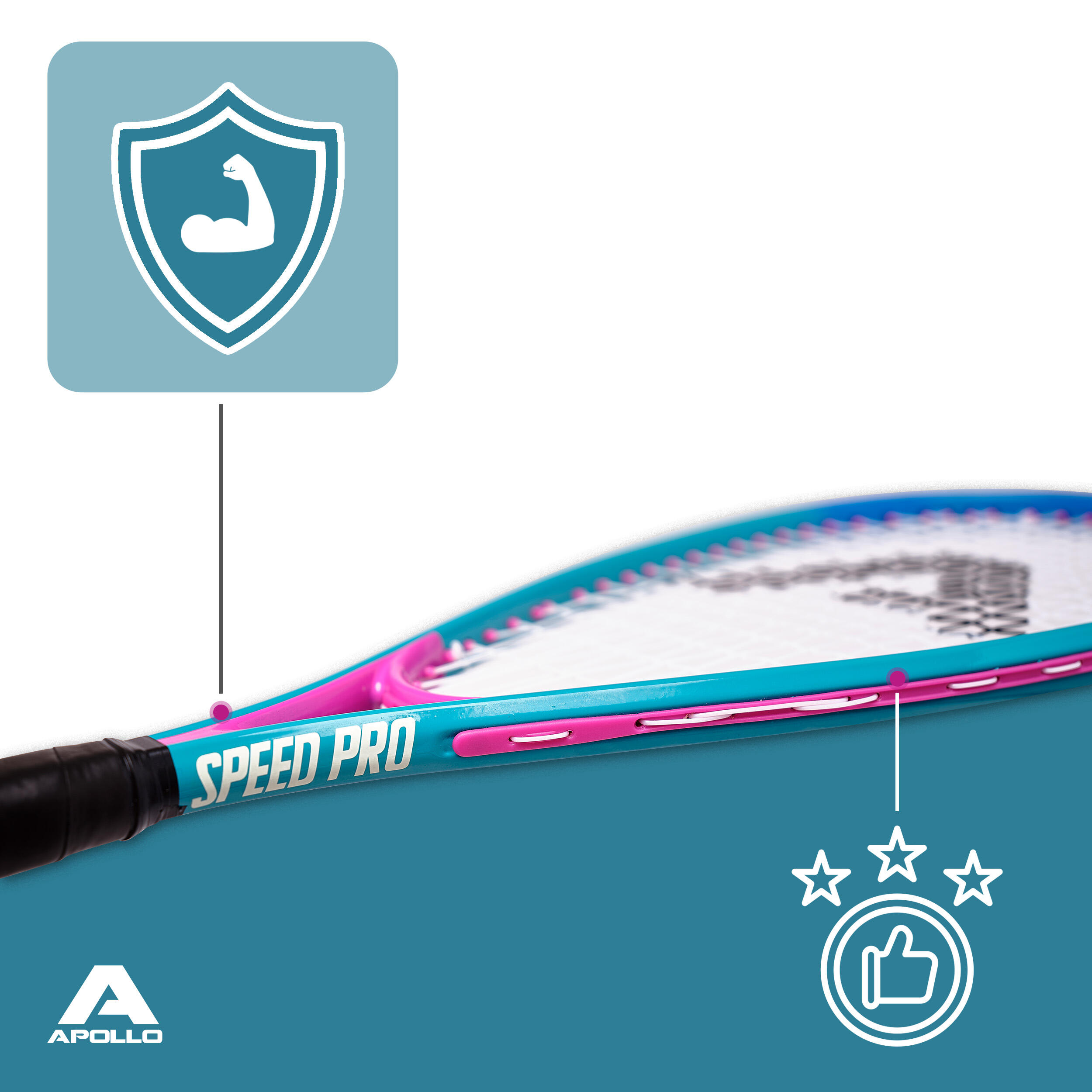 Set Speed Badminton avec sac Apollo 2 raquettes aluminium 2/7