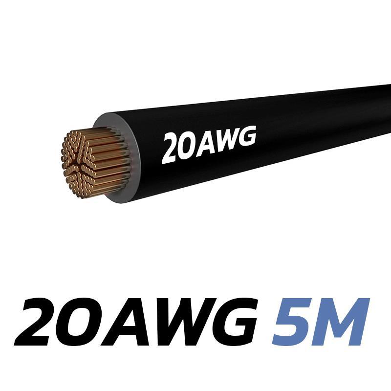 Cable negro 20 AWG - 5M 2/3