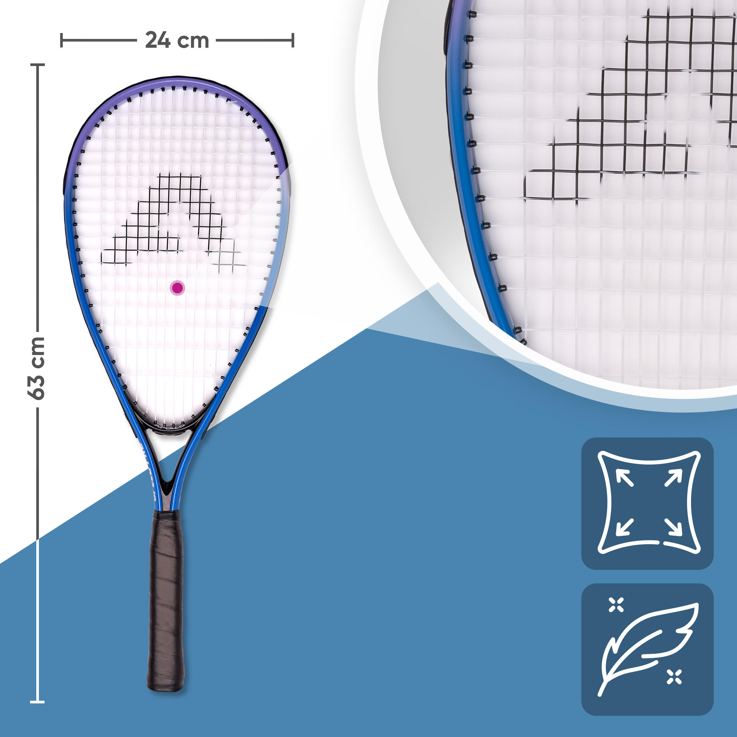 Set Speed Badminton avec sac Apollo 2 raquettes aluminium 3/7