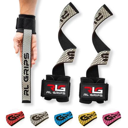 Lifting Straps Krachttraining Gewichtheffen met Polsband en Antislip Grip Grijs