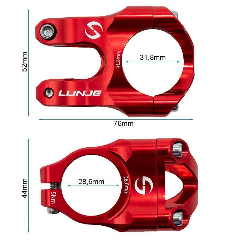 Potencia para manillares de 31,8mm EWPM-002 rojo 3/4