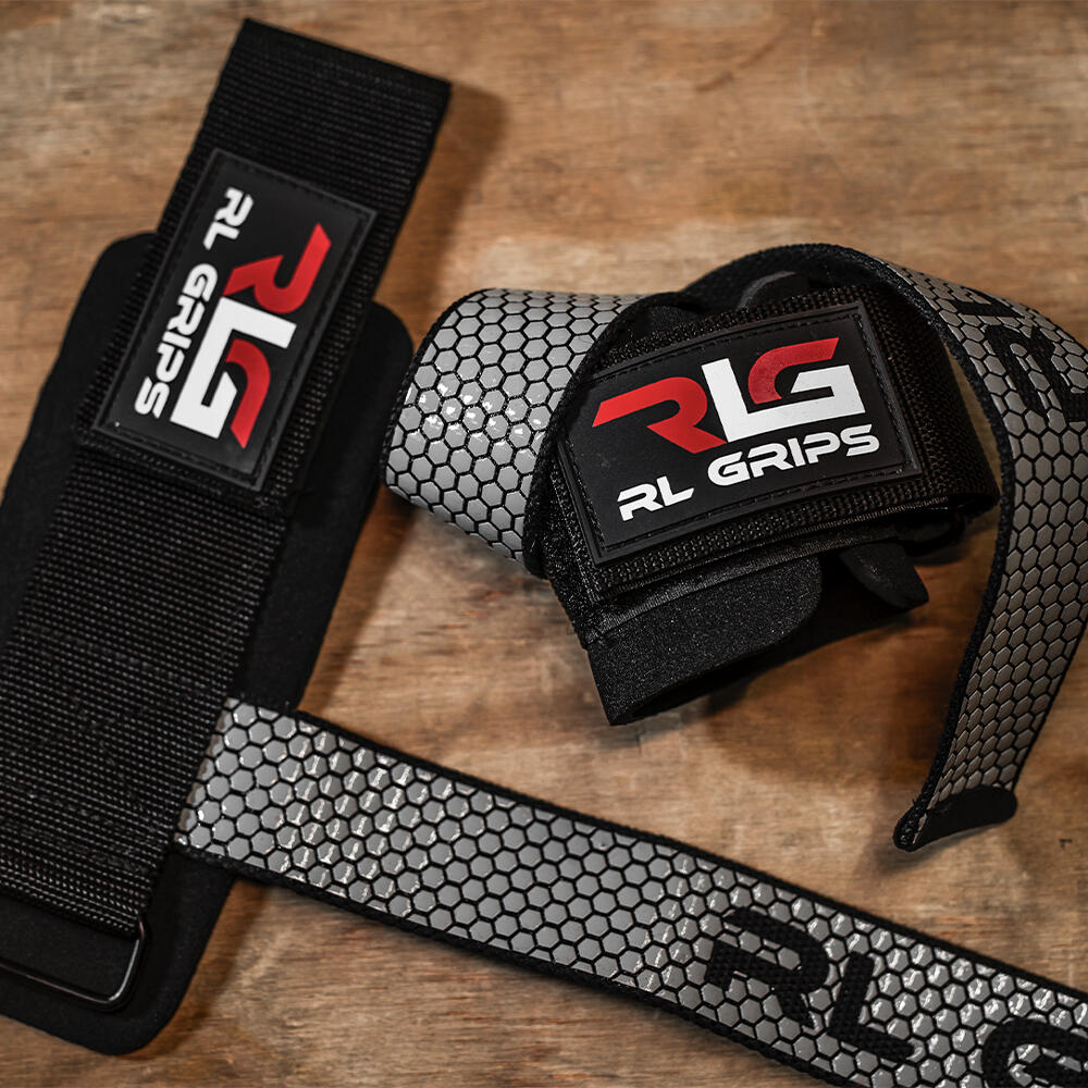 Straps Musculação Munhequeira Levantamento de Pesos Grip Antiderrapante Cinzento 6/6