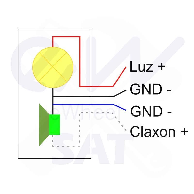 Faro led con claxon blanco 36V-60V con conector SM 3/3