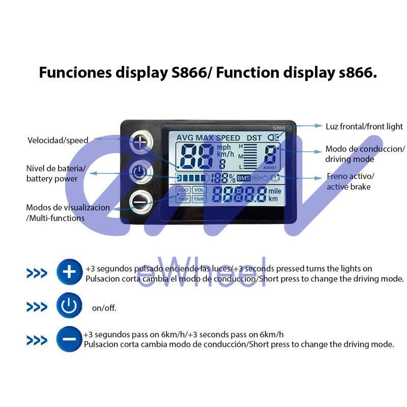 Display S866 con conector waterproof [Ewheel] 5/5