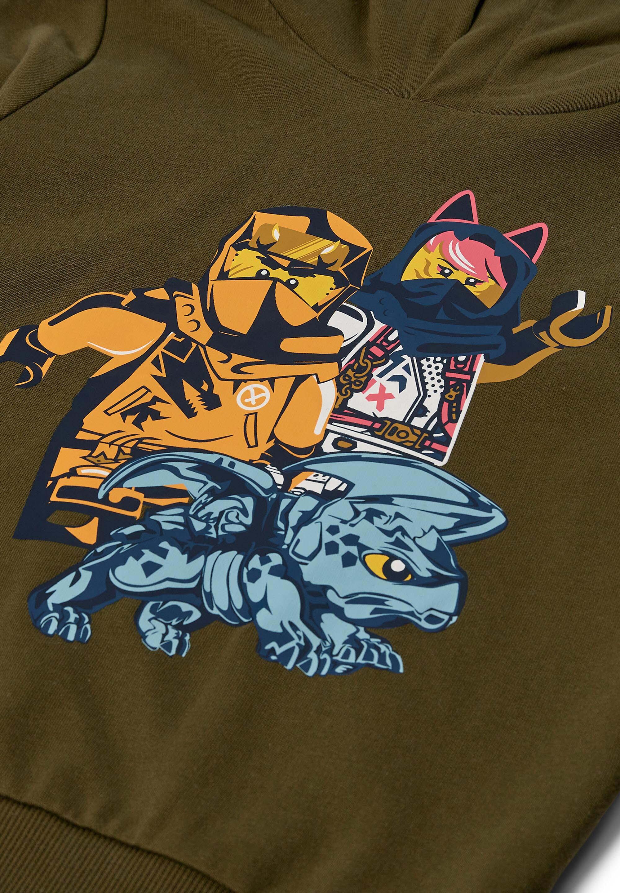 Bluza z Kapturem Dziecięca LEGO NINJAGO Scout 701 Zielona 3/4