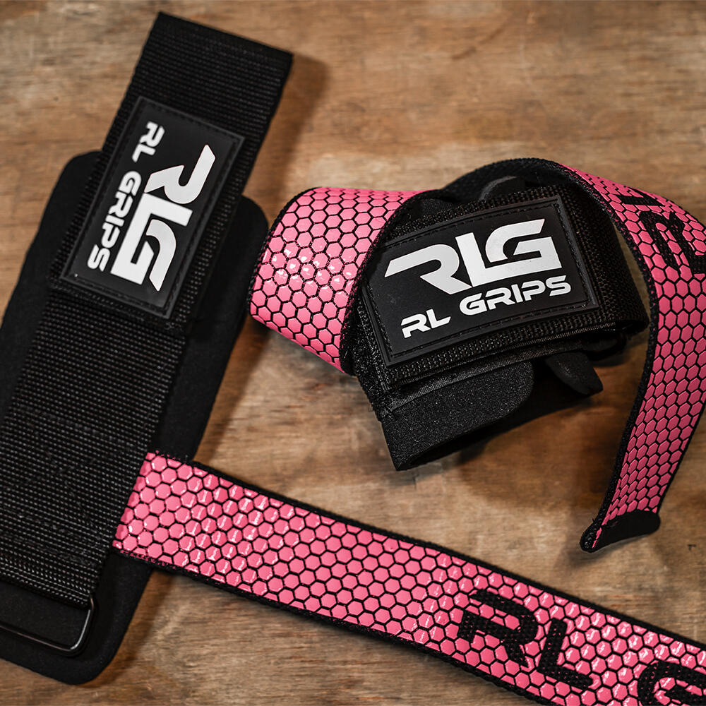 Straps Musculação Munhequeira Levantamento de Pesos Grip Antiderrapante Rosa 6/6