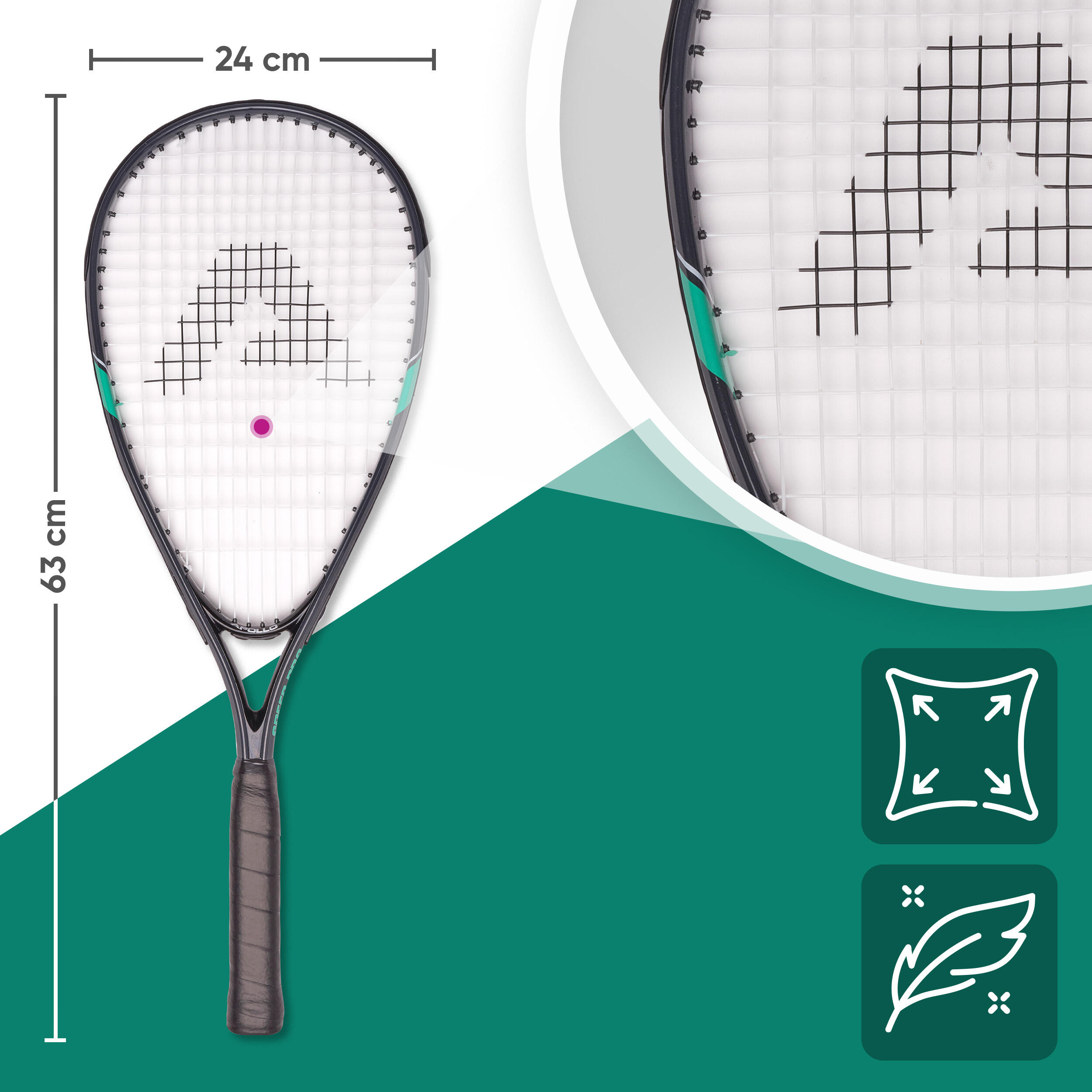 Set Speed Badminton con bolsa Apollo 2 raquetas aluminio 3/7
