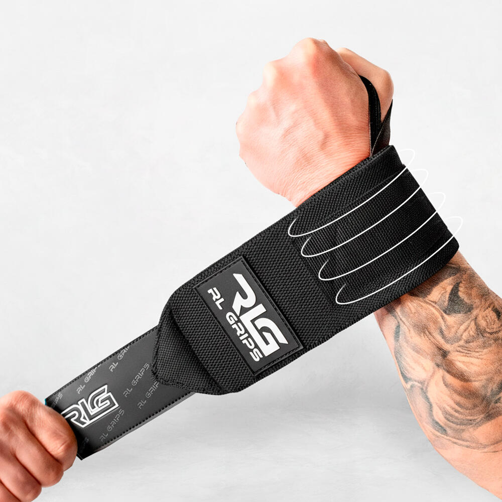 Straps de Musculación + Muñequeras de Gimnasio RL Grips Rojo y Negro 7/7