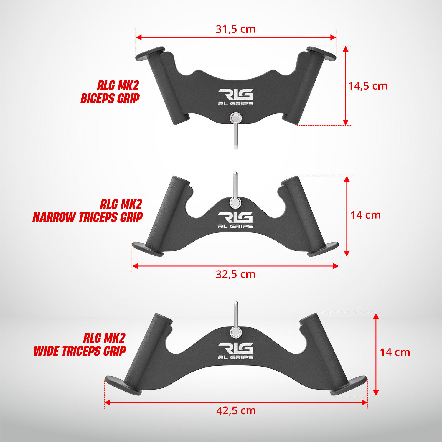 Pack Agarres de Biceps-Triceps para Entrenamiento en Poleas de Gimnasio 5/7