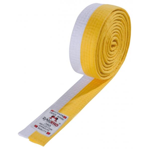 Cintura in budō bianco/giallo Danrho 1/1