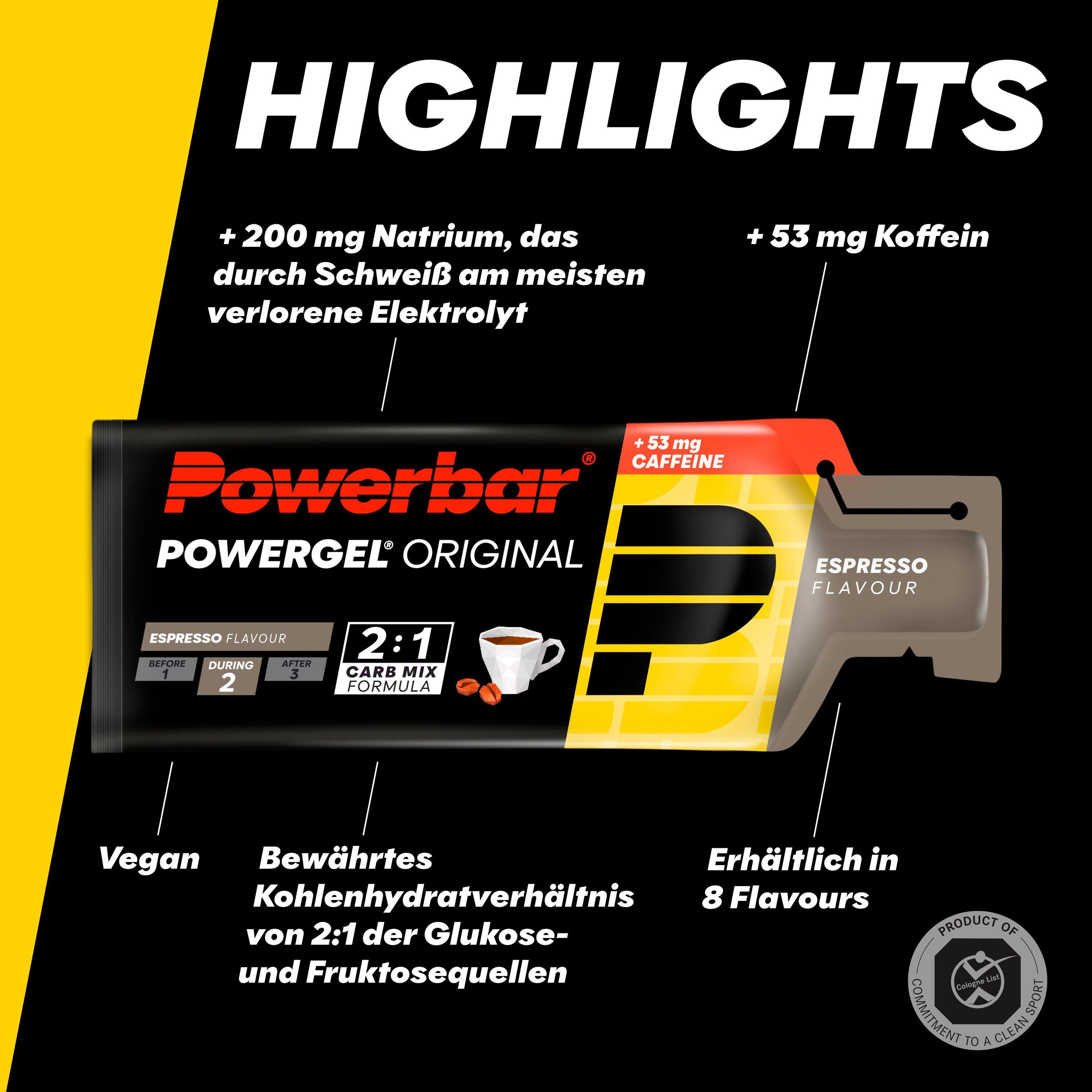 Gel PowerBar PowerGel Original 24x41gr Espresso Caffeine 4/7