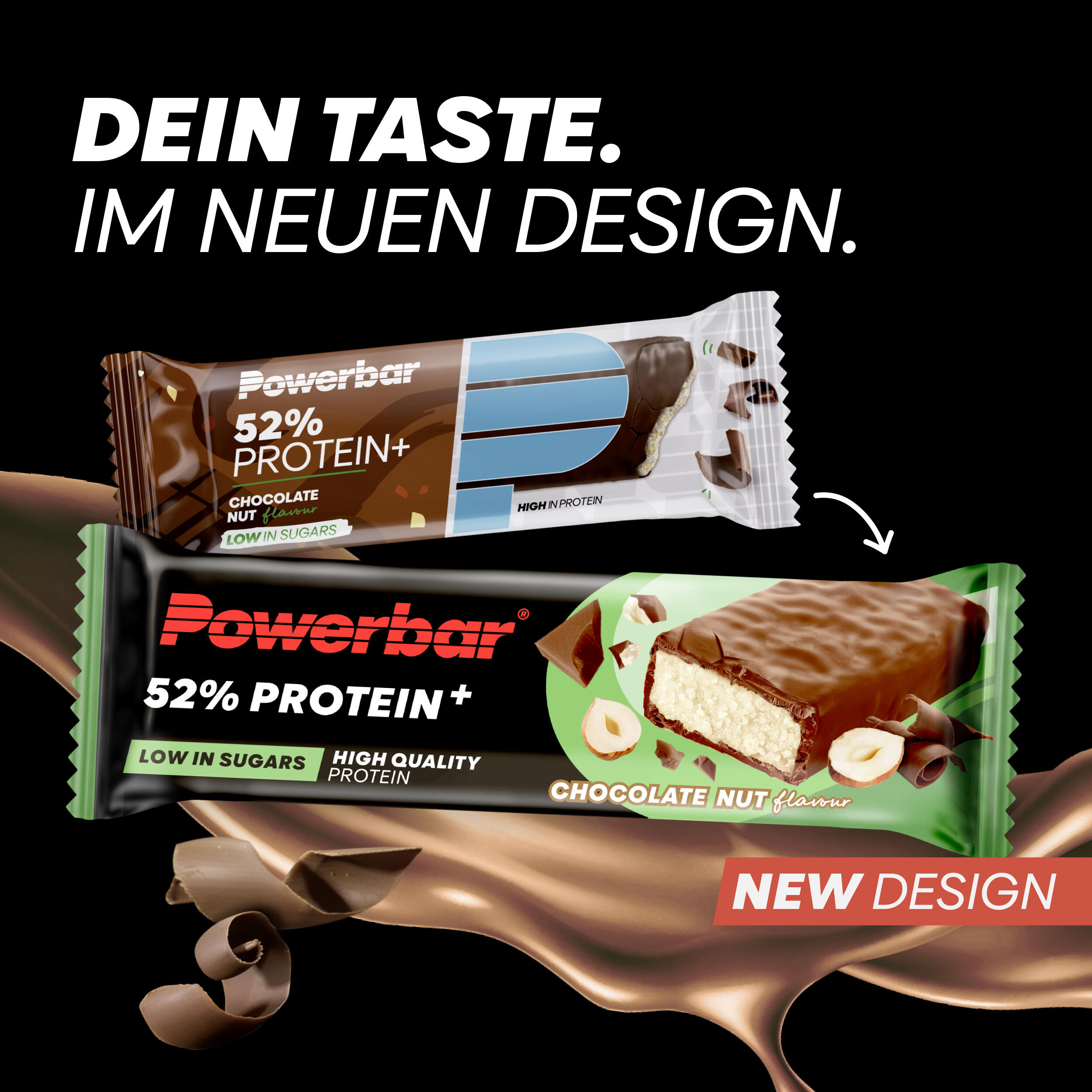 Lot de 20 Barres PowerBar 52% ProteinPlus Low Sugar Chocolate Nut 2/6