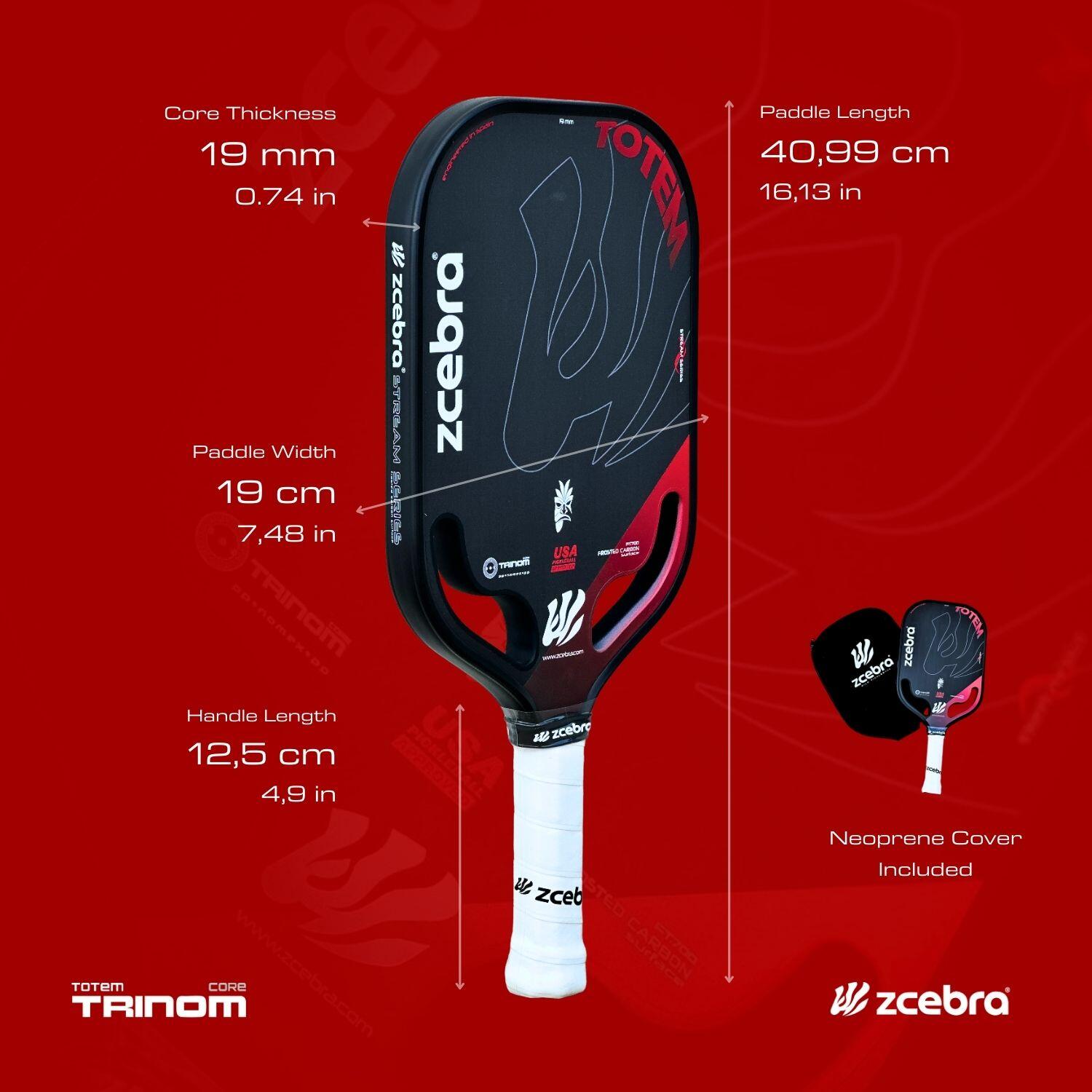 Raquette de pickleball Zcebra TOTEM TRINOM Stream Series en carbone 3/7