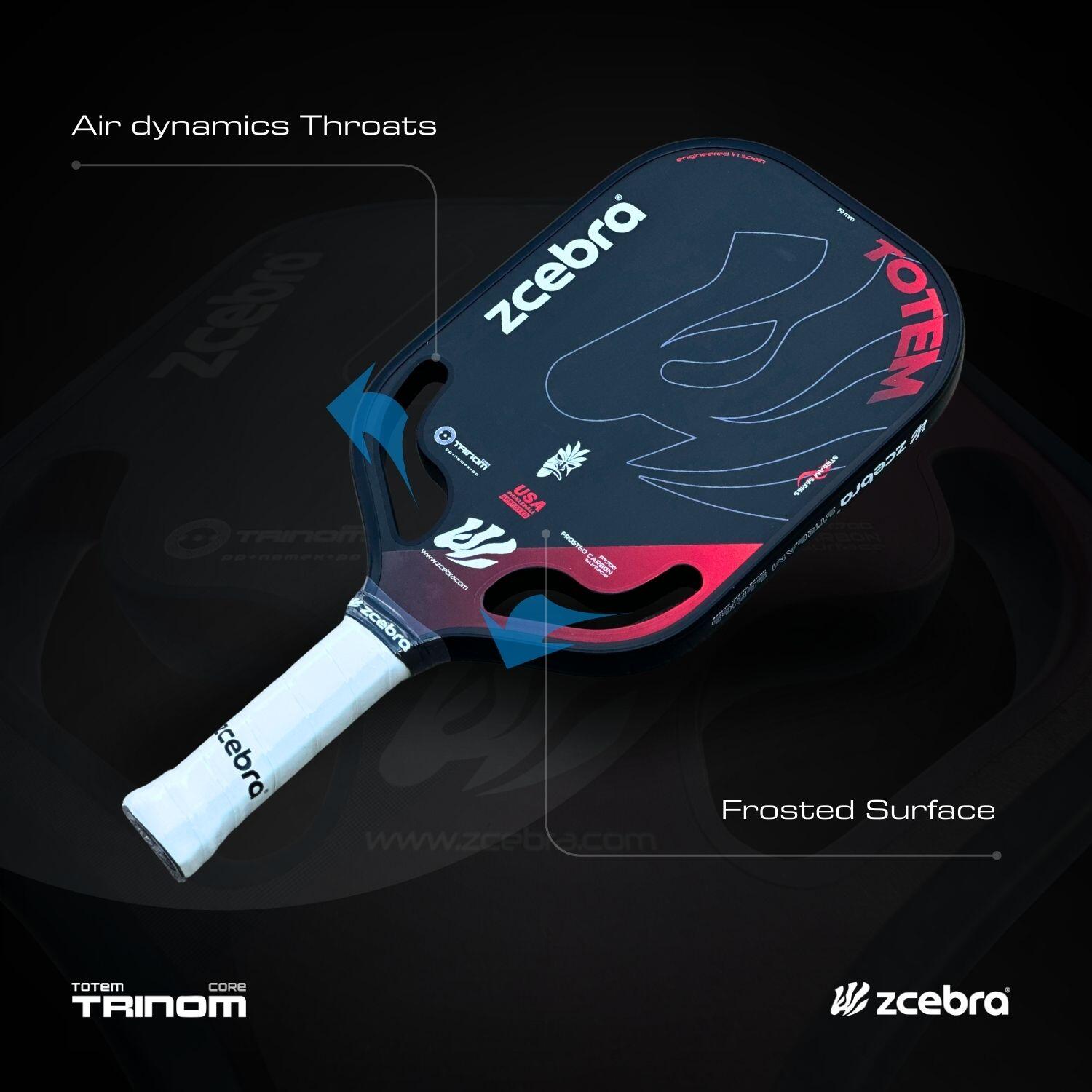 Raquette de pickleball Zcebra TOTEM TRINOM Stream Series en carbone 2/7