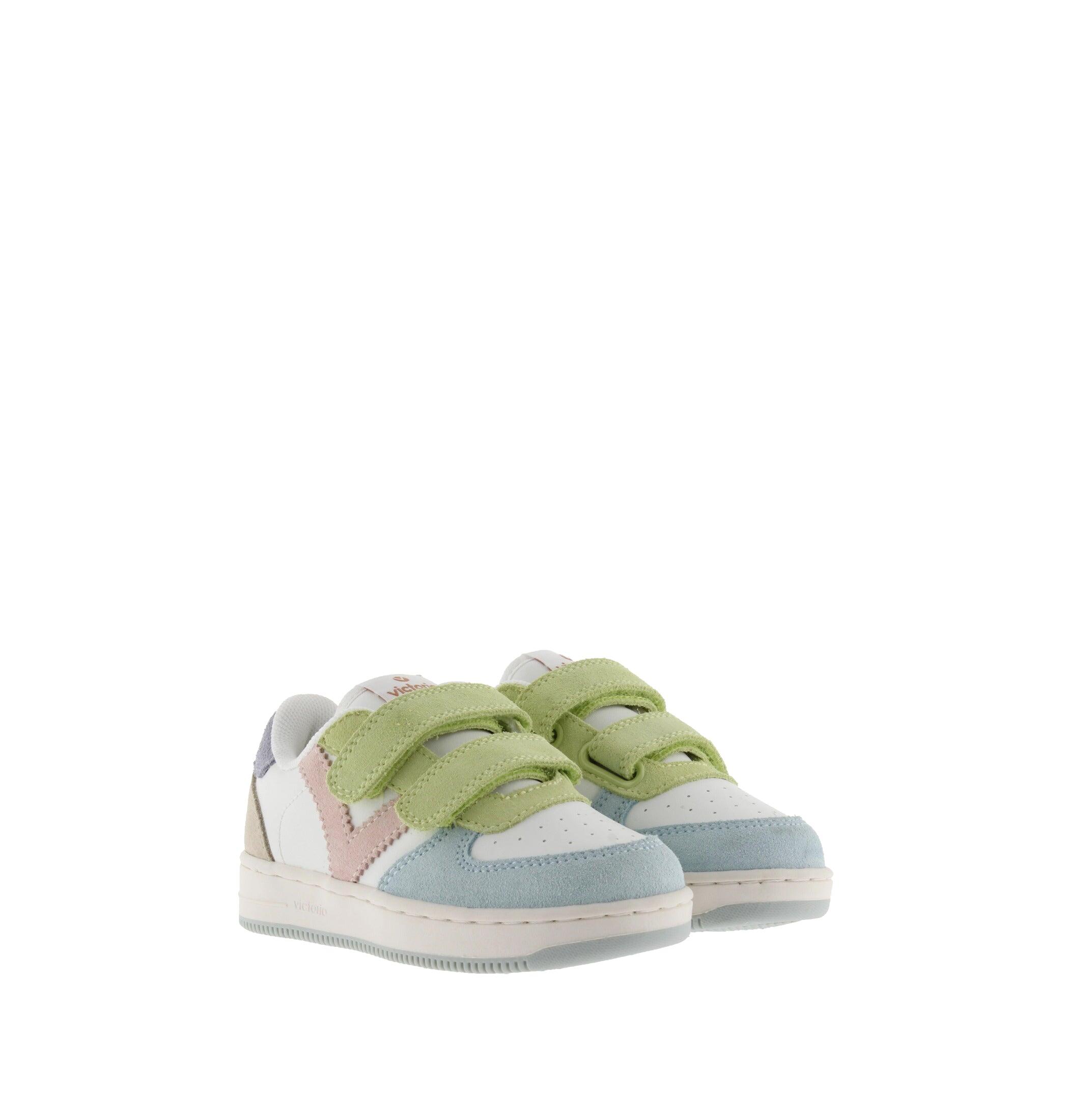 Basket à scratch pour enfant TIEMPO SCRATCH CUIR FENDU MULTICOLORE 5/5