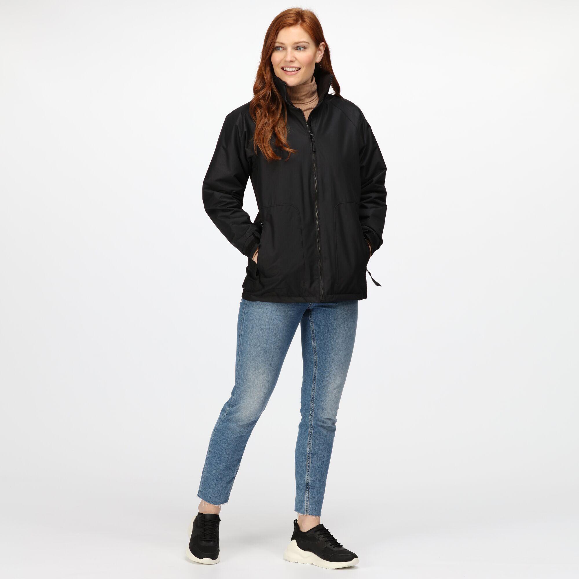 Womens/Ladies Waterproof Windproof Jacket (Fleece Lined) (Black) 2/5