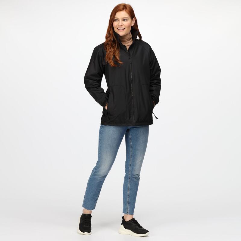 Womens/Ladies Waterproof Windproof Jacket (Fleece Lined) (Black)
