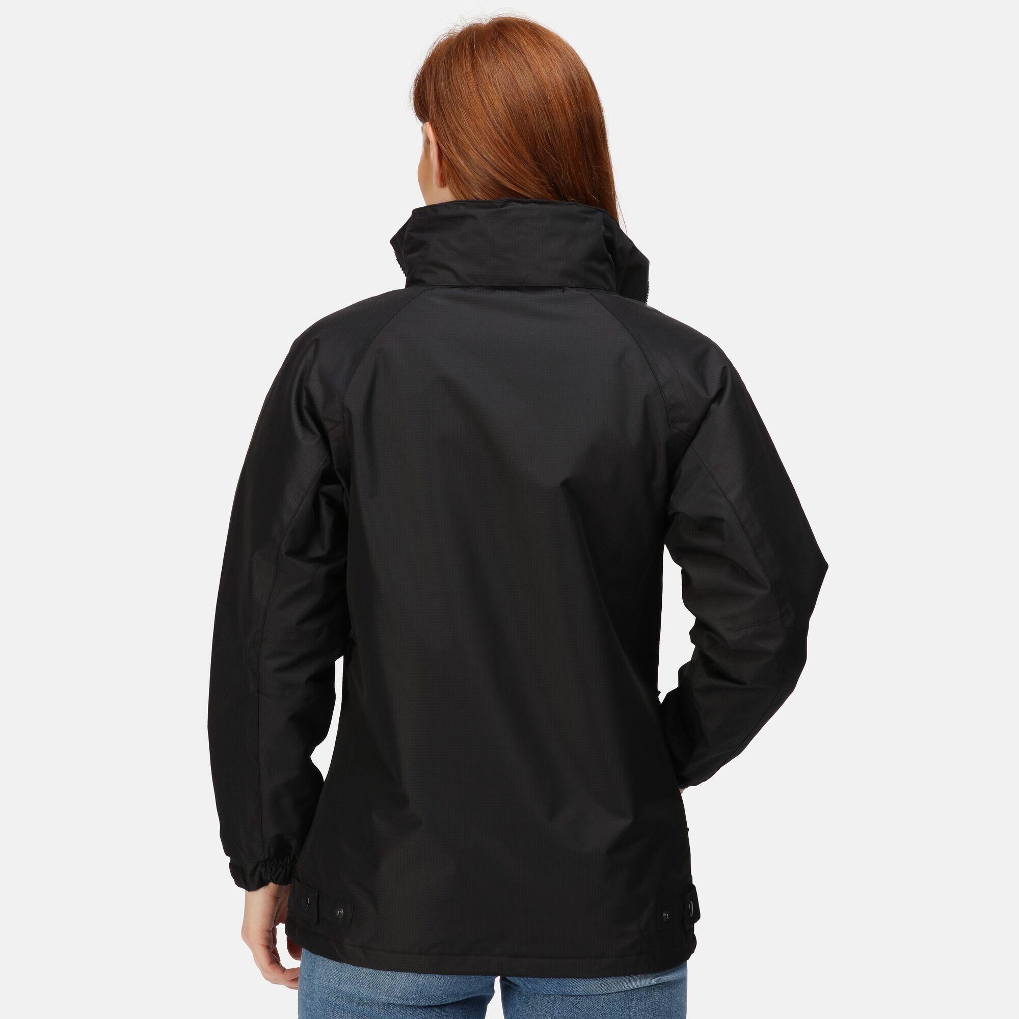 Womens/Ladies Waterproof Windproof Jacket (Fleece Lined) (Black) 4/5