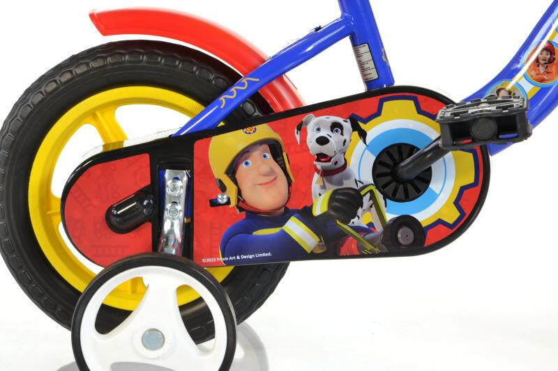 Bicicleta infantil do Bombeiro Sam de 10 polegadas com acessórios. 3/4