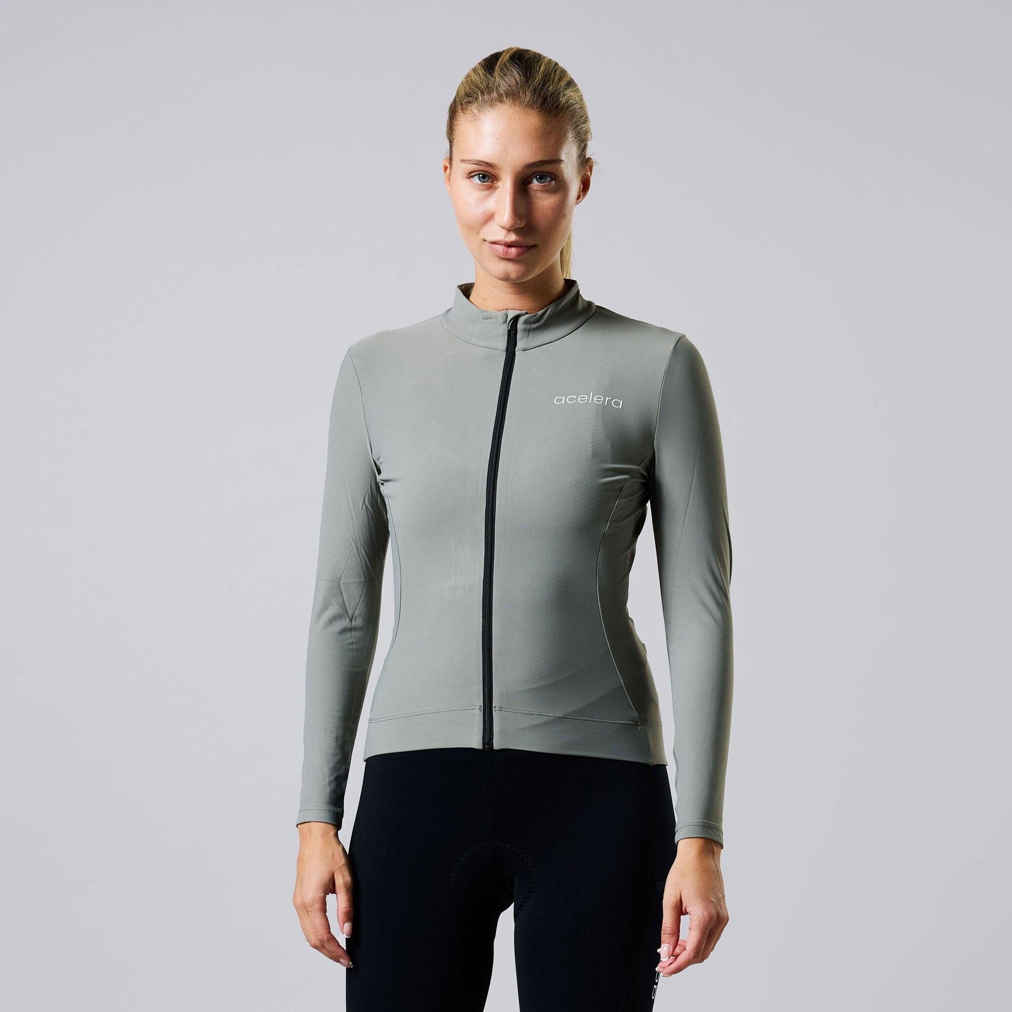 Acelera - Maillot De Cyclisme Femme À Manches Longues - Vêtement Cycliste Maillot De Vélo - Maillot Manches Longues - Gris - 56 3xl - Decathlon
