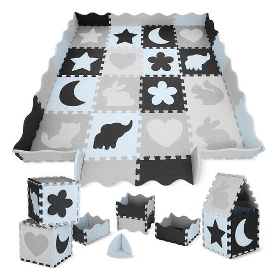 Puzzle Schaummatte Tiere 4FIZJO Spielmatte Baby 150x150cm 16 Stk.
