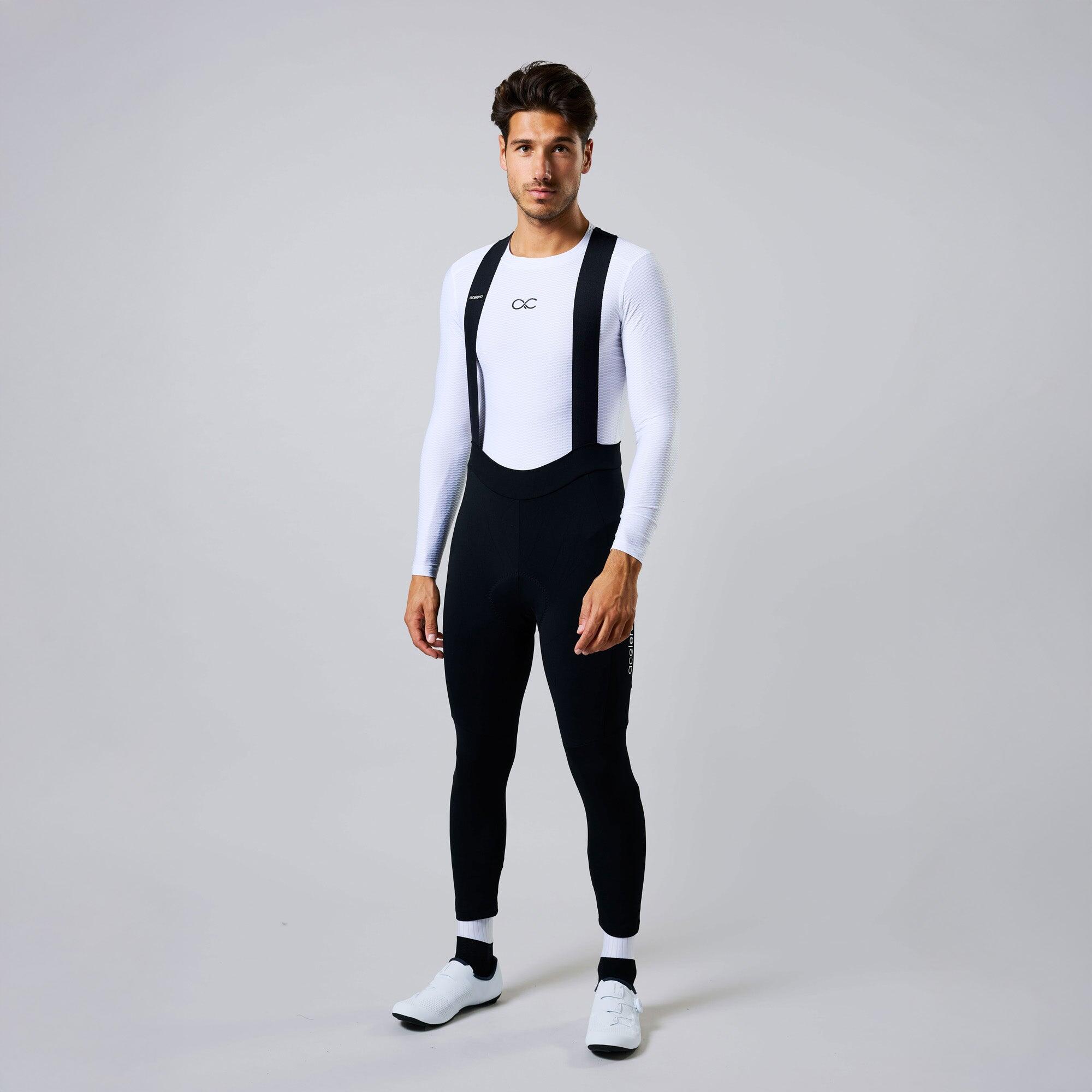 Acelera - Essential Cuissard À Bretelles De Vélo Route Homme Long Pantalon De Cyclisme - Collant À Bretelles - Noir - 40 M - Decathlon