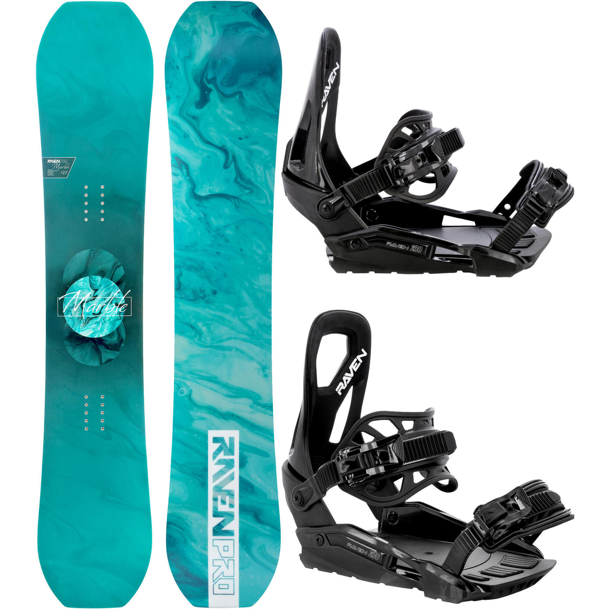 RAVEN Snowboard set Raven PRO Marble Carbon + vázání Raven S230