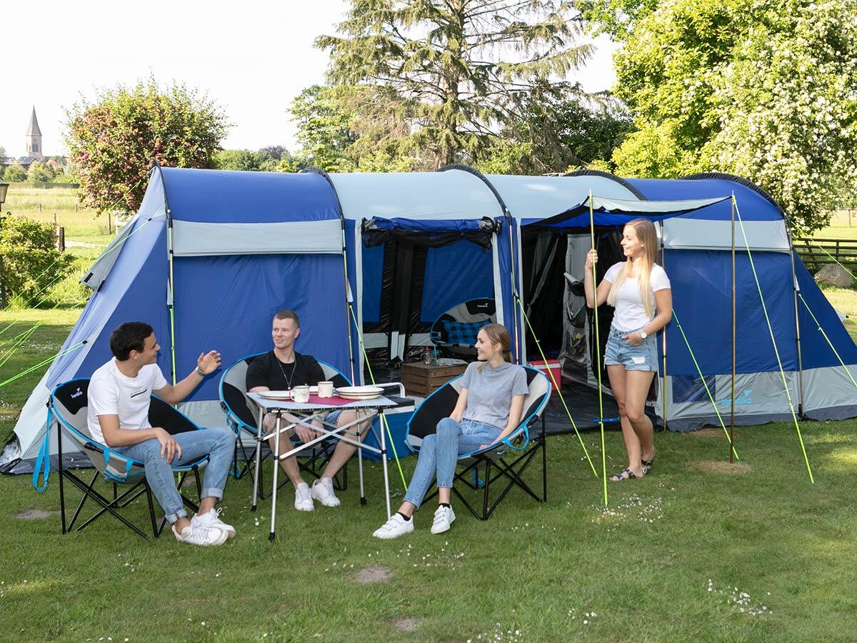 Namiot kempinowy Montana 8 Sleeper Protect, 8-osobowy, 3-4 sypialnie, niebieski