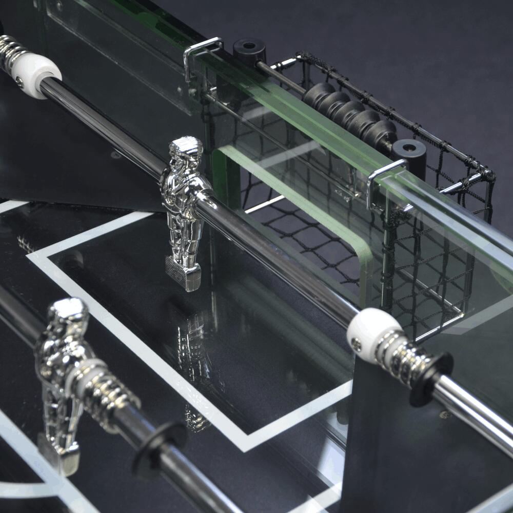 Devessport Futbolín de Cristal Templado con Jugadores Clásicos y Barras de Metal 4/6