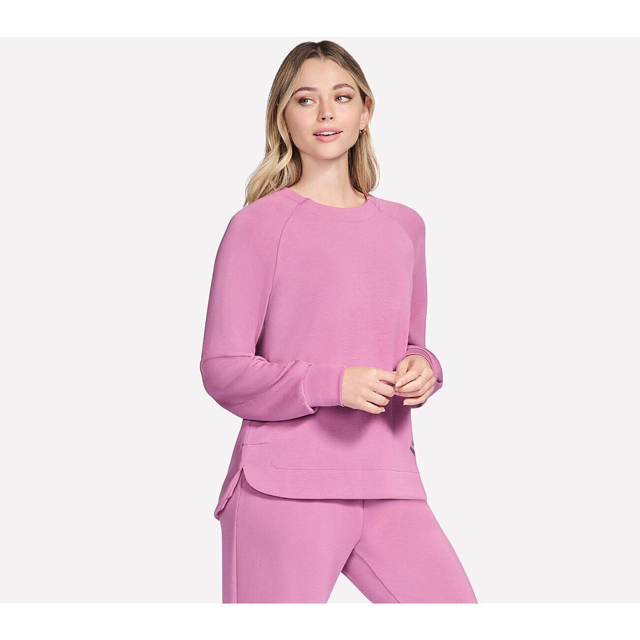 Camicetta Skechers SKECHLUXE Elevate Crewneck, Rosa, Donne 4/4