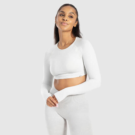 Damen Crop Longsleeve Linnea Bordeaux
