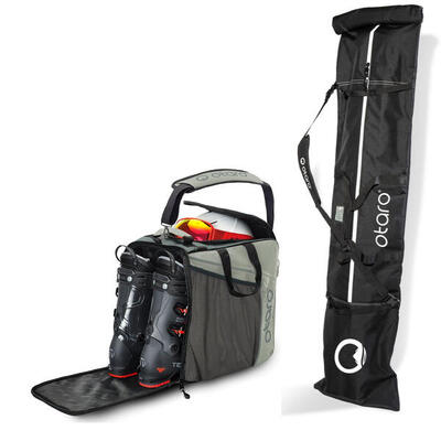 Skischuhtasche Classic 44L + 200cm Skitasche für 1 Paar | SET Frostweiß