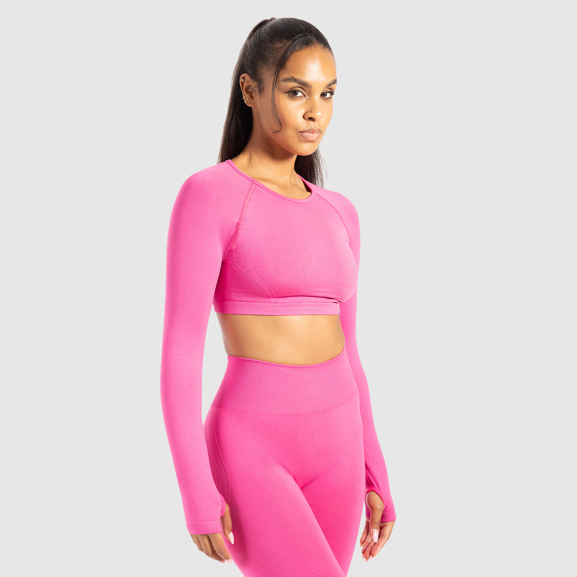 Damen Crop Longsleeve Linnea Pink 2/5