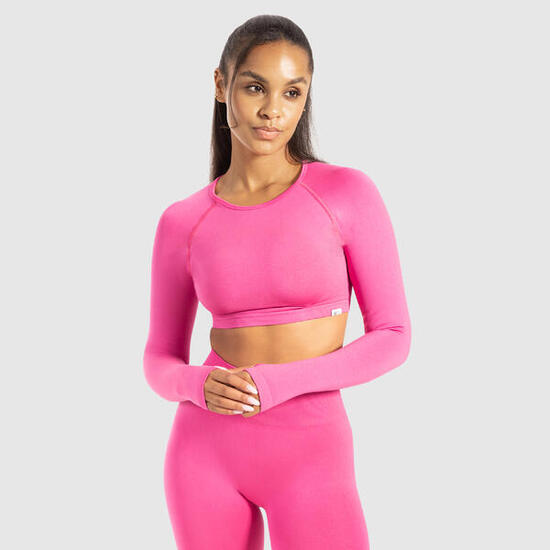 Damen Crop Longsleeve Linnea Bordeaux