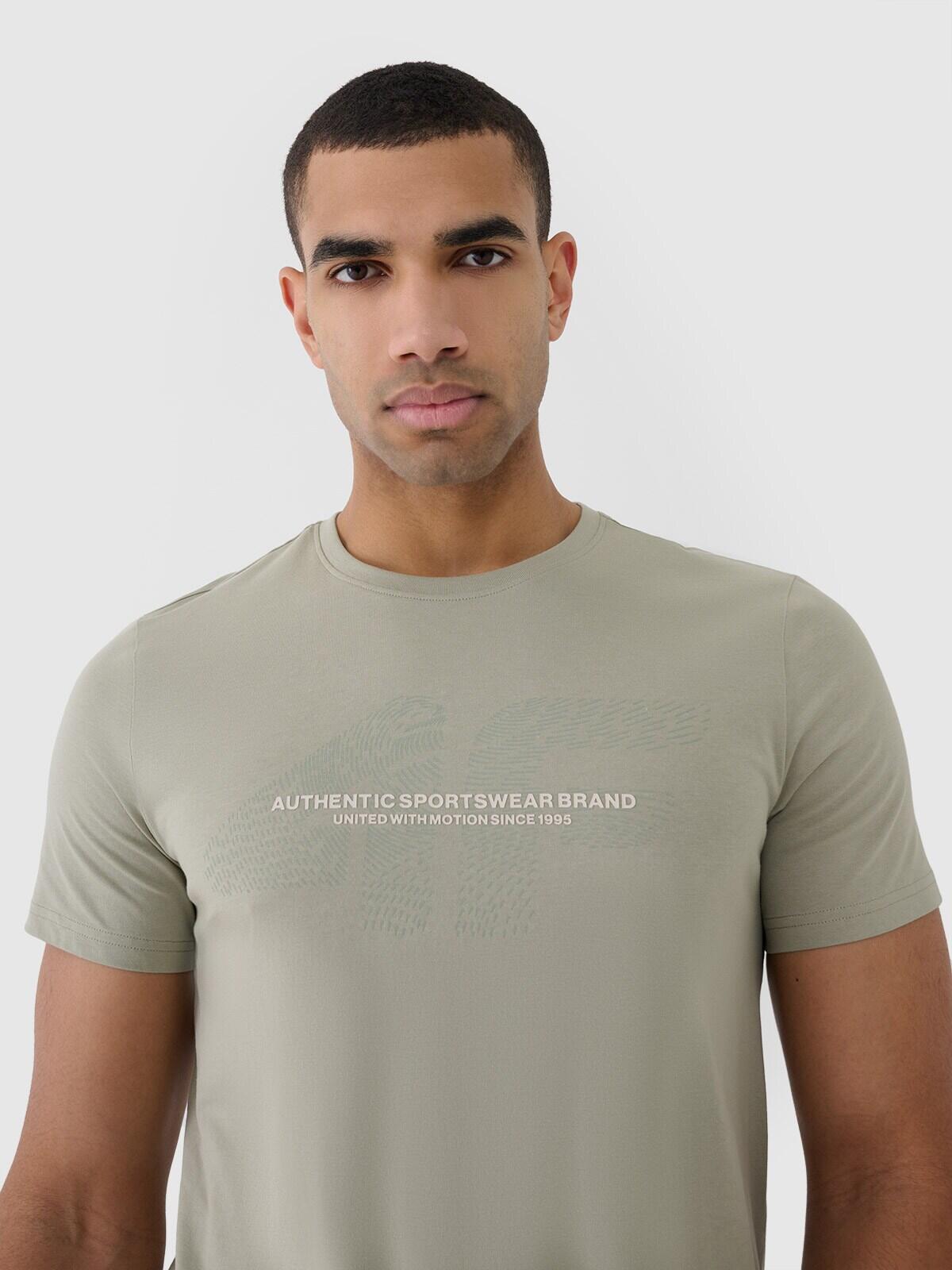 Tricou bărbați khaki, 100% bumbac, croială regular, 3XL
