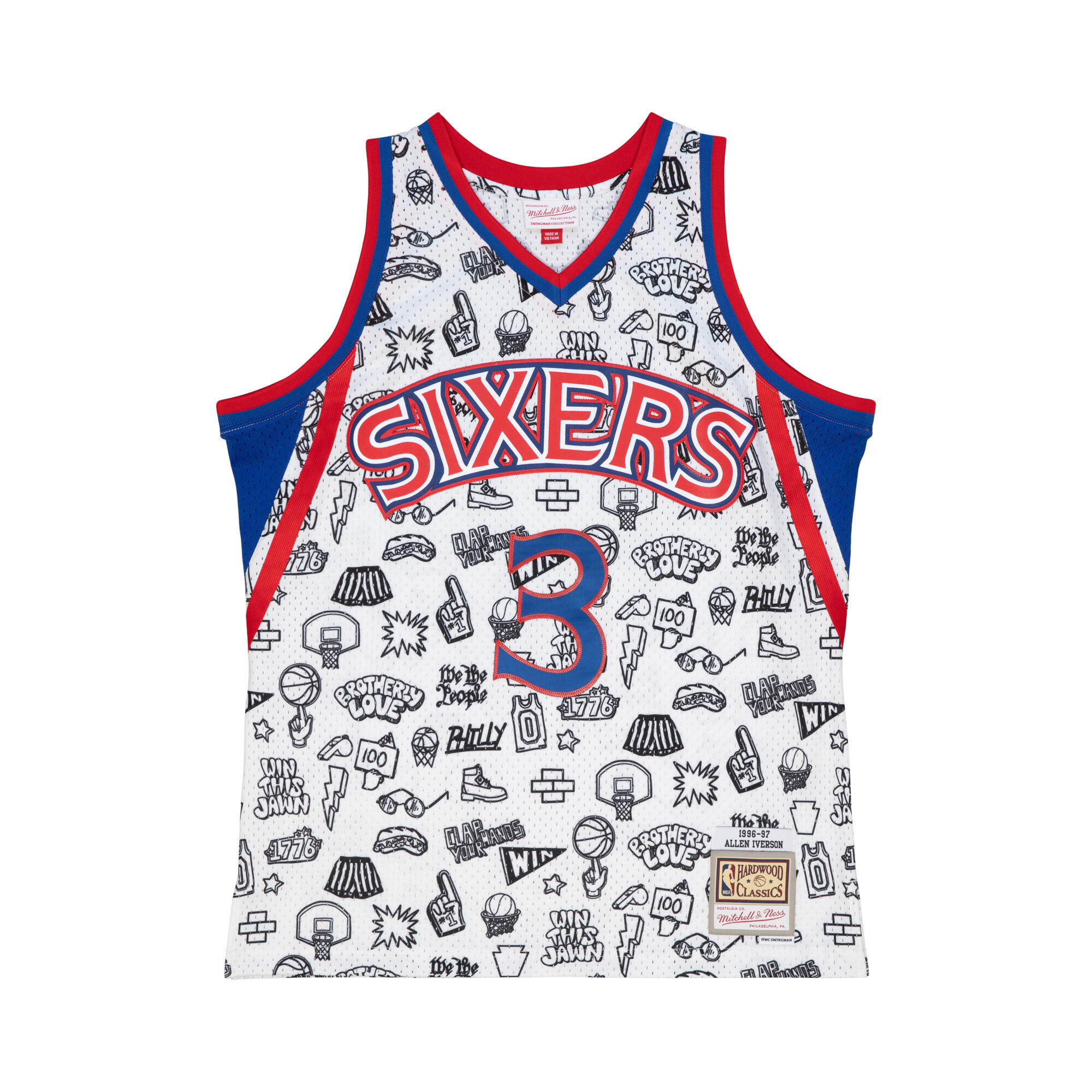 MITCHELL & NESS Jersey Philadelphia 76ers NBA Doodle Swingman 1996 Allen Iverson